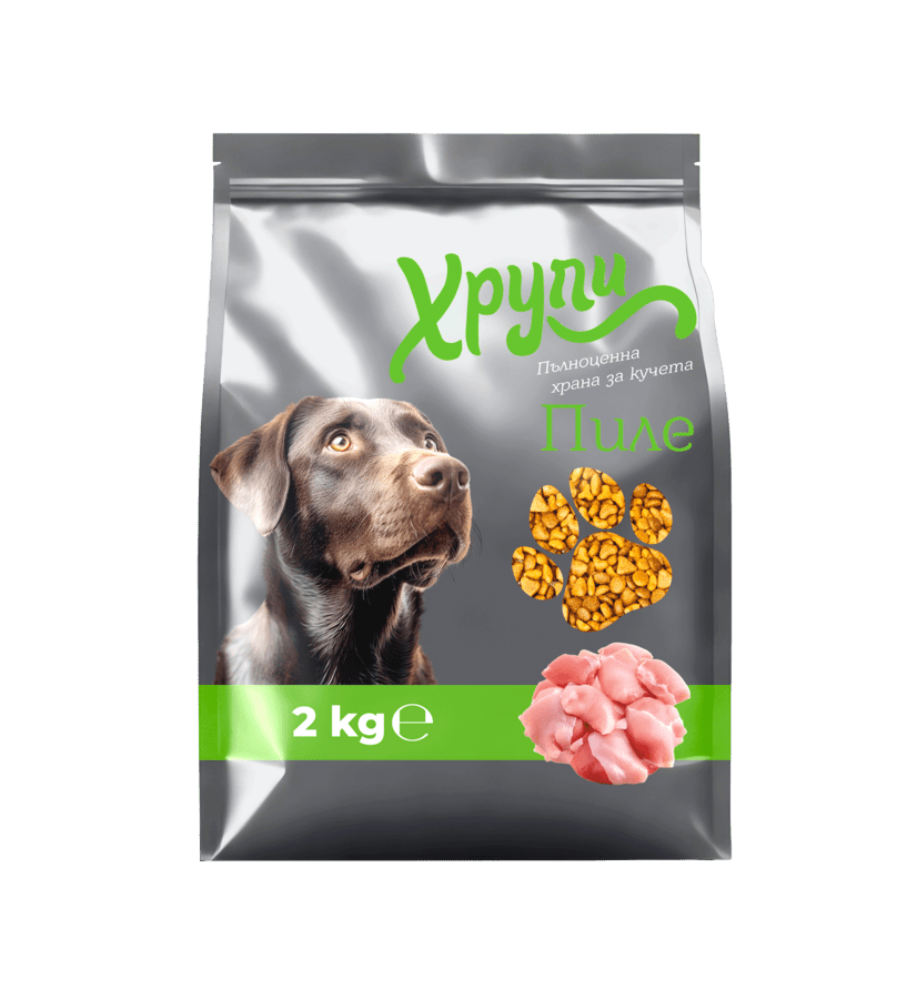 Хрупи Пиле 2 kg — за кучета